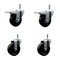 Service Caster 4 Phenolic Wheel Swivel 7/16'' Grip Ring Stem Caster Set 2 Total Lock Brake, 4PK SCC-GRTTL20S414-PHS-716138-2-S-2 - alternate 1